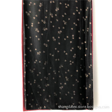Rayon Satin Plain Dyed With Flower Foil